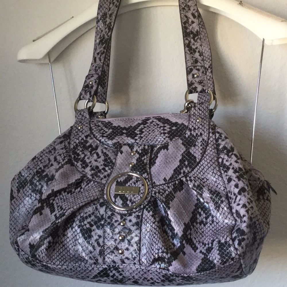 ELLE LAVENDER BLACK ANIMAL PRINT HOBO/HANDBAG
